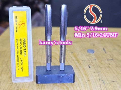 Bộ taro hệ inch tạo ren trong 5/16 inch (7.9mm) Shanghai bước ren thô và mịn 5/16-18 UNC 5/16-24 UNF
