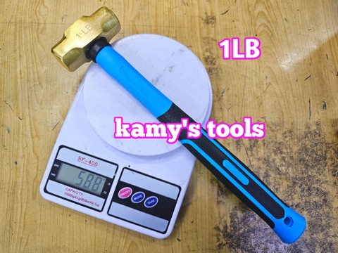 Búa đồng thau đầu lục giác 0.5kg 500g 1LB cán nhựa dài 310mm kamytools BHCP-01
