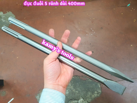 Mũi đục nhọn đục dẹp 18mm đuôi 5 rãnh SDS-Max dài 400mm Dannio