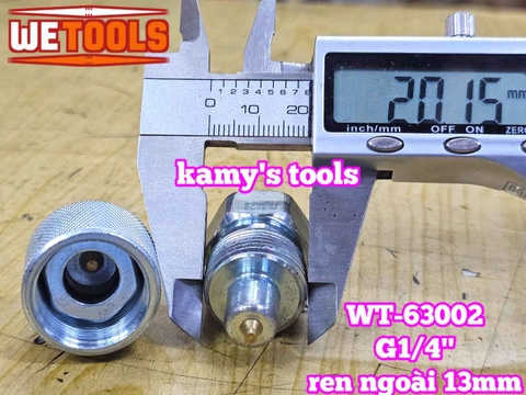 Bộ đầu khớp nối nhanh thủy lực Wetools G1/4 inch ren ngoài 13mm WT-63002