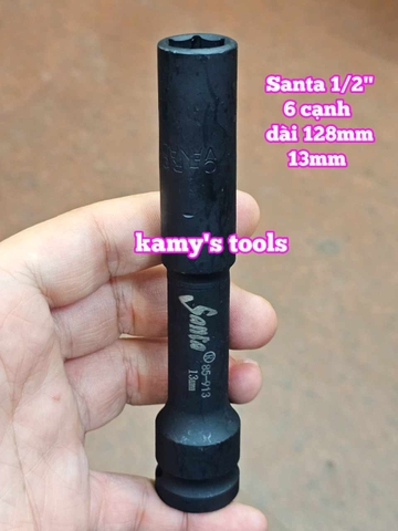 Đầu tuýp khẩu 1/2 inch dài 128mm Santa 8mm 10mm 12mm 13mm 14mm 17mm 19mm 85-908 85-910 85-912 85-913 85-914 85-917 85-919