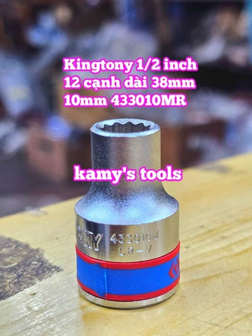 Đầu tuýp khẩu ngắn 1/2 inch Kingtony bông 12 cạnh 8mm 9mm 10mm 11mm 12mm 433008mr 433009mr 433010mr 433011mr 433012mr