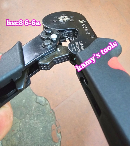 HSC8 6-6A Kìm bấm cos lục giác pin tròn rỗng CV tools 0.25-6mm2