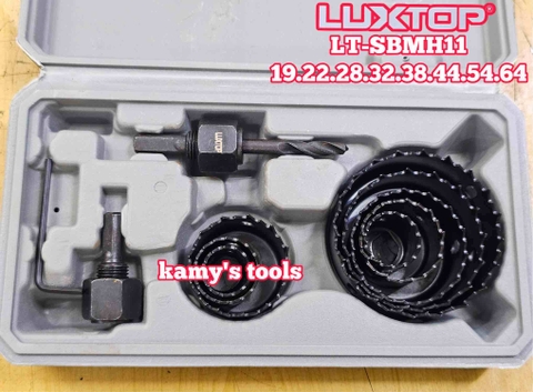 Bộ mũi khoét lỗ gỗ thạch cao 11 chi tiết LT-SBMH11 Luxtop 19mm 22mm 28mm 32mm 38mm 44mm 54mm 64mm