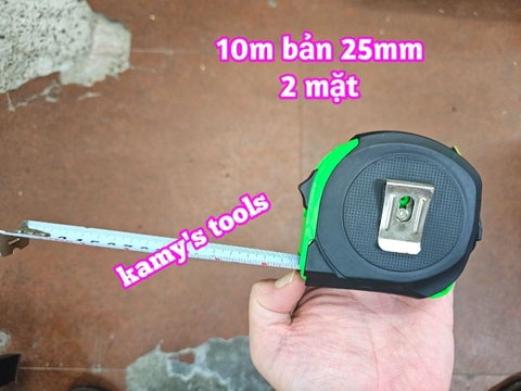 Thước Rút 10m Bản 25mm Winshine NCP Xanh Đen 2 hệ mét inch có lỗ bang, Thước cuộn 10m, Thước Kéo 10m