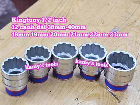 Đầu tuýp 1/2 inch Kingtony 12 cạnh 18mm 19mm 20mm 21mm 22mm 23mm 433018MR 433019MR 433020MR 433021MR 433022MR 433023MR