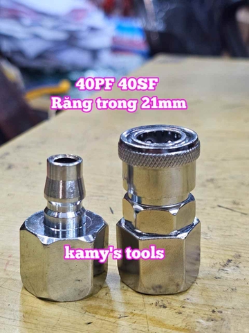 Bộ nối nhanh hơi khí nén ren trong 21mm 40PF 40SF Wetools WT-40PF WT-40SF
