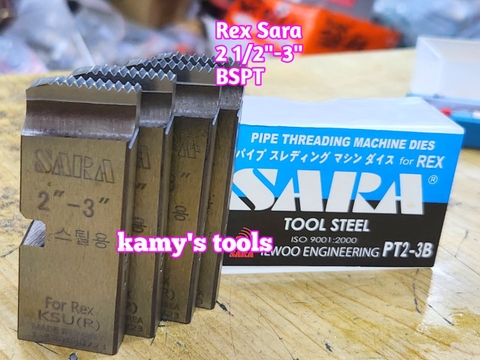 Dao tiện ren ống sắt tráng kẽm Rex hiệu Sara 2 1/2-3 inch ren ống 76-90mm hệ ren thông dụng BSPT