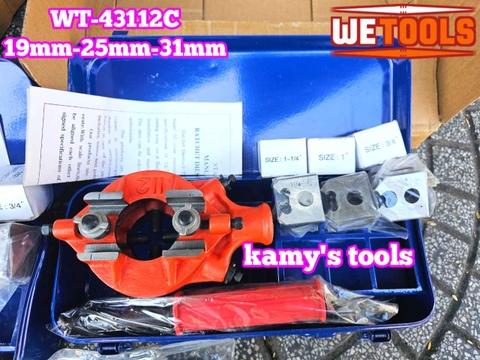 Bộ dụng cụ tiện ren ống sắt tráng kẽm EMT bằng tay 1/2 3/4 1 inch 19mm 25mm 31mm Wetools WT-43112C