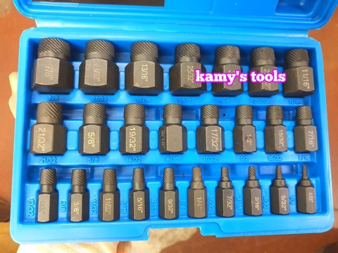 Bộ tuýp khẩu tháo mở lấy ốc hỏng trờn ren ốc vít gãy 25 chi tiết kamytools