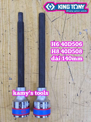 Tuýp lú đầu lục giác 1/2 inch dài 140mm Kingtony 6mm 8mm 40D506 40D508