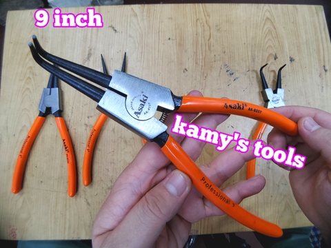 Kìm Mở Phe Asaki 9 inch 225mm Cong Thẳng Bóp Vào Bung Ra AK-8330 AK-8344 AK-8337 AK-8351