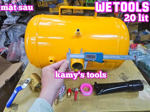 Bình hỗ trợ bơm bật tanh lốp hỗ trợ bơm lốp không săm ô tô 20 lít Wetools WT-152220