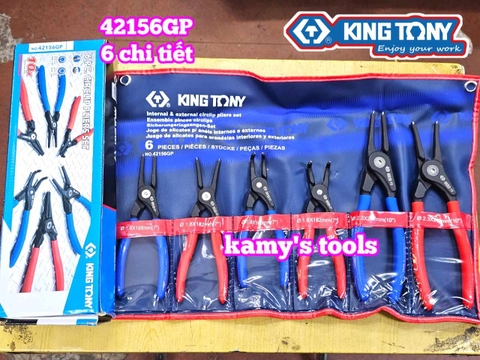 Bộ kìm mở phe trong ngoài 6 chi tiết 7 inch và 10 inch Kingtony 42156GP