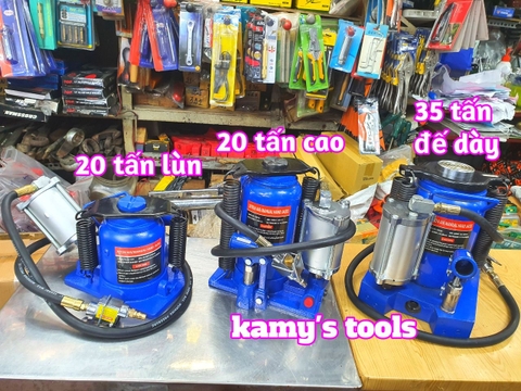 Kích Con Đội Thủy Lực Dùng Hơi 20 Tấn Và 35 Tấn Đế Dày (Đội Hơi, Kích Hơi)