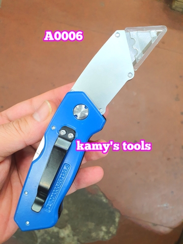 Dao rọc cáp rọc giấy đa năng cán xếp gấp gọn C-MART Model A0006 kèm 6 lưỡi dao