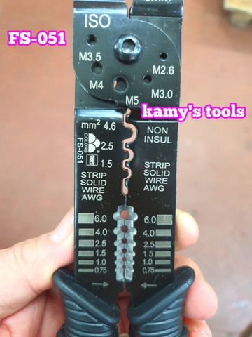 Kìm Đa Năng 3 Trong 1 Kìm Bấm Cos Tuốt Dây Cắt Fasen Fs-051 (Kìm Bấm Cos, Kìm Tuốt Dây)