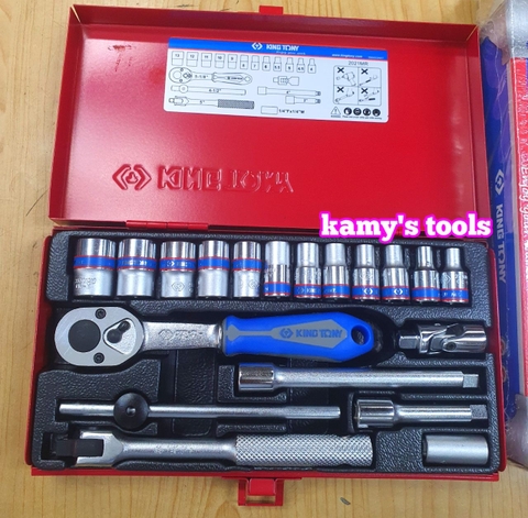 Bộ tuýp 1/4 inch Kingtony 2021MR 19 chi tiết loại 12 cạnh