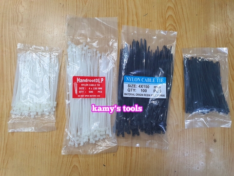 Dây rút dây thít nhựa màu đen 3x100 và 4x150 (1 bich/ 100 sợi)