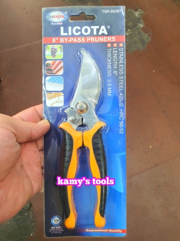 Kéo cắt cành cây Licota mỏ cong 8 inch TGP-00387 ,  mỏ thẳng 8 inch TGP-00248 hoặc 6 inch TGP-00248-6 ( kéo tỉa cành)