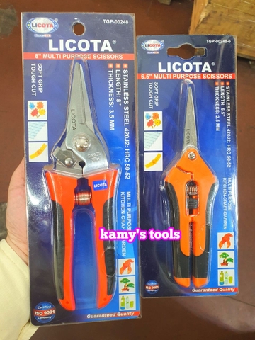 Kéo cắt cành cây Licota mỏ cong 8 inch TGP-00387 ,  mỏ thẳng 8 inch TGP-00248 hoặc 6 inch TGP-00248-6 ( kéo tỉa cành)