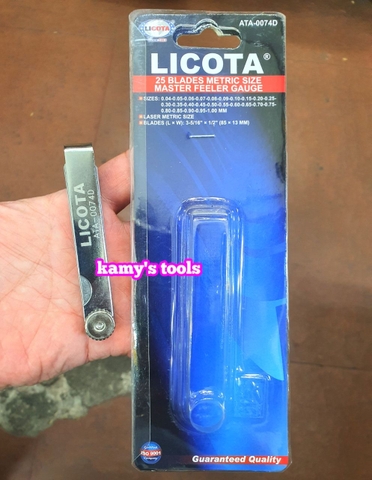 Thước Căn Lá, Thước Lá Căn Chỉnh Cò Xu Pắp Licota 25 lá Ata-0074d, Thước lá đo khe hở
