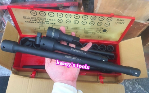 Bộ tuýp khẩu 3/4 inch đen Barker 23 chi tiết chính hãng