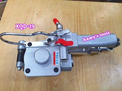 Máy đóng đai siết đai nhựa dùng khí nén pp pet 13-19mm XQD-19, siết hàn cắt 3 trong 1