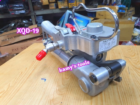 Máy đóng đai siết đai nhựa dùng khí nén pp pet 13-19mm XQD-19, siết hàn cắt 3 trong 1