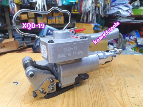 Máy đóng đai siết đai nhựa dùng khí nén pp pet 13-19mm XQD-19, siết hàn cắt 3 trong 1