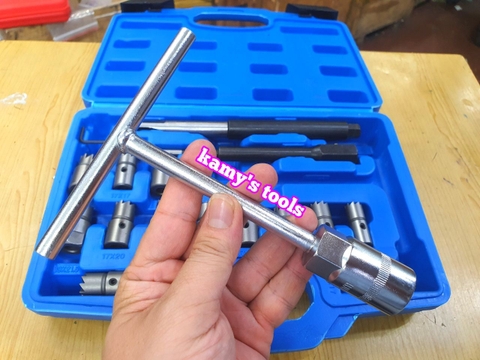 Bộ dụng cụ vệ sinh sam béc dầu, làm sạch lỗ kim phun máy dầu diesel 17 chi tiết Trigoldte