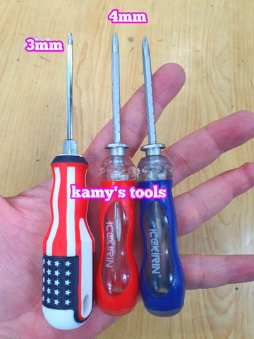 Tua vít 2 đầu bake dẹp 3mm 4mm tăng đơ và không tăng đơ dài ngắn