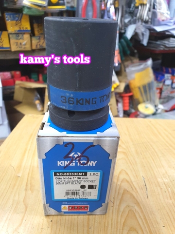 Đầu tuýp đầu khẩu đen dài lục giác dài 80mm Kingtony 1 inch 36mm 38mm 41mm 883536M 883538M 883541M