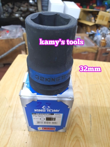 Đầu tuýp đầu khẩu đen dài lục giác dài 80mm Kingtony 1 inch 32mm 33mm 34mm 35mm 883532M 883533M 883534M 883535M