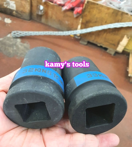 Đầu tuýp đầu khẩu đen dài lục giác dài 80mm Kingtony 1 inch 32mm 33mm 34mm 35mm 883532M 883533M 883534M 883535M