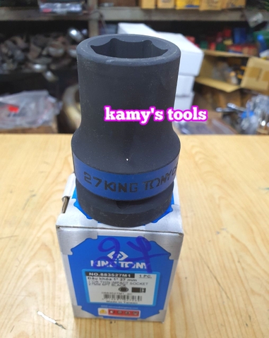 Đầu tuýp đầu khẩu đen dài lục giác dài 80mm Kingtony 1 inch 24mm 27mm 29mm 30mm 883524M 883527M 883529M 883530M