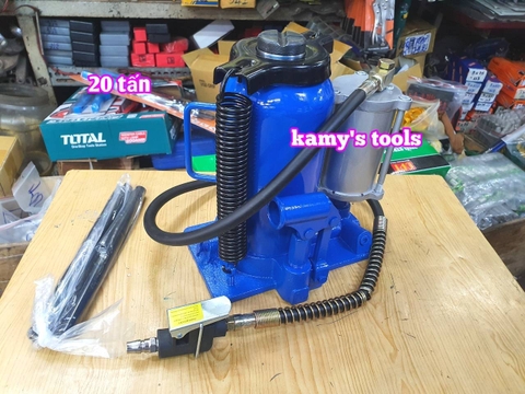 20 tấn Kích con đội thủy lực dùng hơi khí nén KM252342 265mm-515mm kamytools (đội hơi 20 tấn, kích hơi 20 tấn)