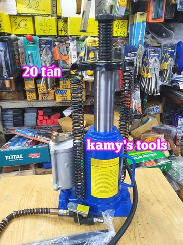 20 tấn Kích con đội thủy lực dùng hơi khí nén KM252342 265mm-515mm kamytools (đội hơi 20 tấn, kích hơi 20 tấn)