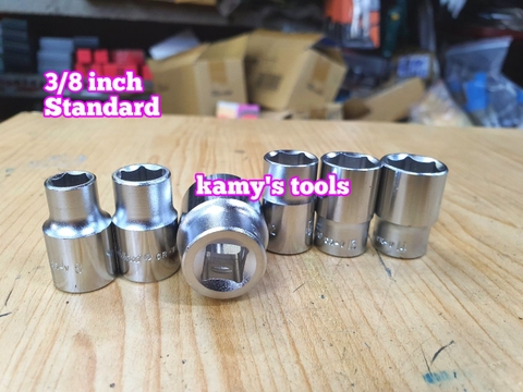 Đầu tuýp đầu khẩu ngắn 3/8 inch lục giác Standard chính hãng 8mm 10mm 12mm 13mm 14mm 17mm (lẻ từng cục)