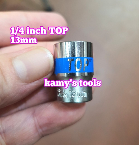 Đầu tuýp đầu khẩu ngắn 1/4 inch lục giác TOP chính hãng 5mm 6mm 7mm 8mm 9mm 10mm 11mm 12mm 13mm 14mm (lẻ từng cục)