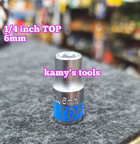 Đầu tuýp đầu khẩu ngắn 1/4 inch lục giác TOP chính hãng 5mm 6mm 7mm 8mm 9mm 10mm 11mm 12mm 13mm 14mm (lẻ từng cục)