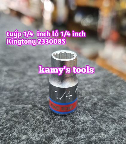 Đầu tuýp (đầu khẩu) hệ inch lỗ 1/4 khẩu 1/4”; lỗ 1/4 khẩu 3/8" Kingtony 233008S 223512S