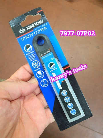 Dao rọc giấy Kingtony 7977-07 dài 180mm thép SK4 có khóa lưỡi và Lưỡi dao rọc giấy Kingtony 7977-07P02