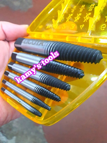 Bộ Mũi Vít Tháo Mở Bu Lông Ốc Vít Gãy Hỏng 6 Cây Licota Tap-50004 (Bộ Ta Rô Lấy Ốc Gãy, Dụng Cụ Lấy Ốc Gãy)