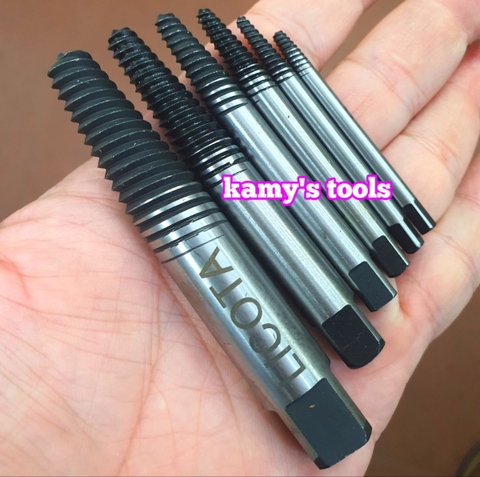 Bộ Mũi Vít Tháo Mở Bu Lông Ốc Vít Gãy Hỏng 6 Cây Licota Tap-50004 (Bộ Ta Rô Lấy Ốc Gãy, Dụng Cụ Lấy Ốc Gãy)