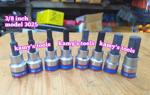 Đầu Khẩu Tuýp Lục Giác Lú Đầu 3/8 Inch Kingtony H3 H4 H5 H6 H7 H8 H10 H12 302503 302504 302505 302506 302508 302510 302512