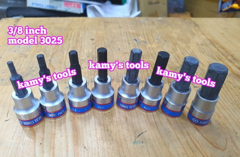 Đầu Khẩu Tuýp Lục Giác Lú Đầu 3/8 Inch Kingtony H3 H4 H5 H6 H7 H8 H10 H12 302503 302504 302505 302506 302508 302510 302512