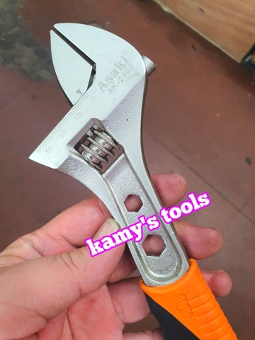 Mỏ lết cán bọc nhựa Asaki 10 inch 250mm AK-0402 và 12 inch 300mm AK-0403