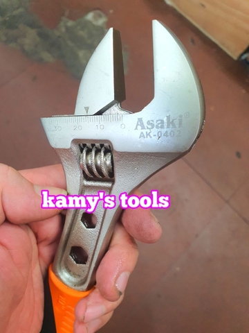 Mỏ lết cán bọc nhựa Asaki 10 inch 250mm AK-0402 và 12 inch 300mm AK-0403