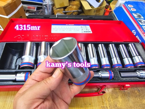 Bộ tuýp  dài 1/2 inch Kingtony 10-32mm 4315MR 15 món (bộ khẩu dài)